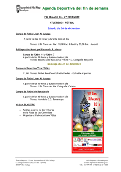 Agenda deportiva del 26 al 27 de diciembre