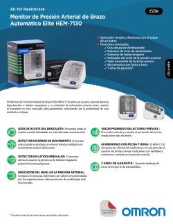 Monitor de Presi&oacute;n Arterial de Brazo Autom&aacute;tico Elite HEM