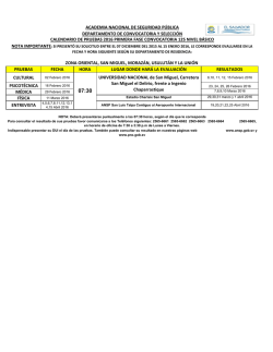 Cronograma para regi&oacute;n ORIENTAL
