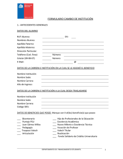FORMULARIO CAMBIO DE INSTITUCI&Oacute;N