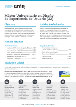 M&aacute;ster Universitario en Dise&ntilde;o de Experiencia de Usuario (UX)