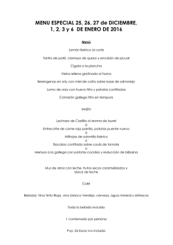 MENU DE NAVIDAD - Hotel Ciudad de Ubeda