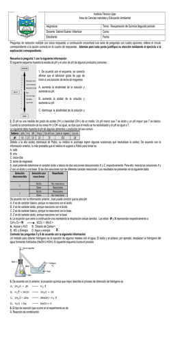 Tema: Recuperaci&oacute;n de Qu&iacute;mica Segundo