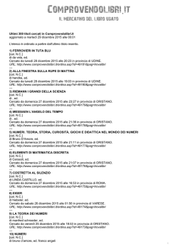 cercati - Libri Usati: Compro Vendo Libri