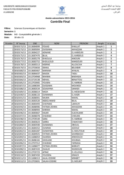 Contr&ocirc;le Final - Facult&eacute; Polydisciplinaire &agrave; Larache