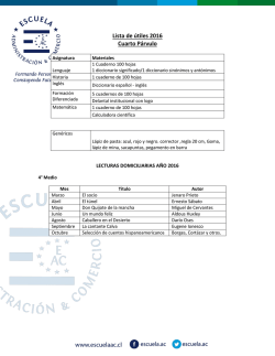 Lista de &uacute;tiles 2016 Cuarto P&aacute;rvulo
