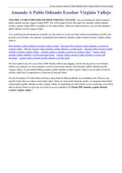 Amando A Pablo Odiando Escobar Virginia Vallejo