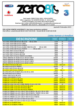 scarica listino attuale