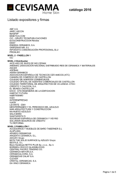 cat&aacute;logo 2016 Listado expositores y firmas
