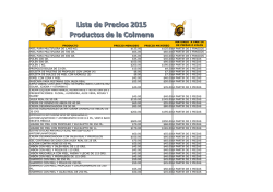 Lista de Precios Colmena Duchateau
