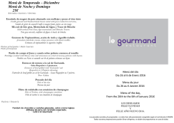 Men&uacute; de Temporada &ndash; Diciembre Men&uacute; de Noche y
