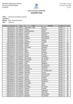 Contr&ocirc;le Final - Facult&eacute; Polydisciplinaire &agrave; Larache