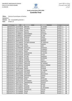 Contr&ocirc;le Final - Facult&eacute; Polydisciplinaire &agrave; Larache