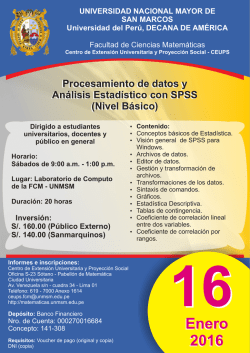SPSS - B&Aacute;SICO - Facultad de Ciencias Matem&aacute;ticas