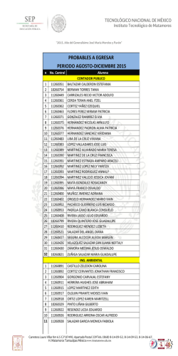 lista de estudiantes probables a egresar (Clik aqui).