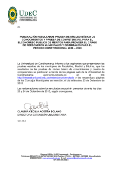 publicaci&oacute;n resultados prueba de n&uacute;cleo b&aacute;sico de conocimientos y