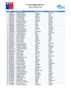 ENGLISH SUMMER CAMPS 2016 Sede: Colegio El Naranjal