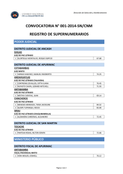convocatoria n&deg; 001-2014-sn/cnm registro de supernumerarios