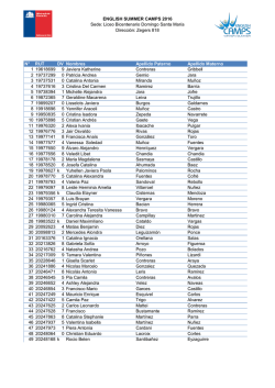 ENGLISH SUMMER CAMPS 2016 Sede: Liceo Bicentenario