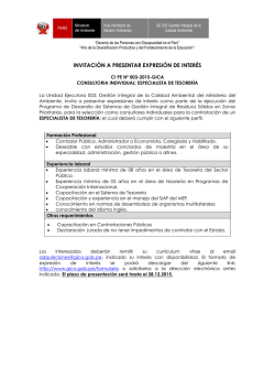 Expresi&oacute;n de Inter&eacute;s Especialista Tesorer&iacute;a