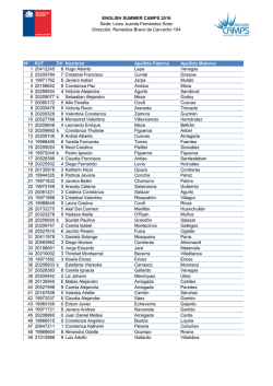 ENGLISH SUMMER CAMPS 2016 Sede: Liceo Juanita Fern&aacute;ndez