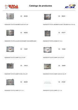 Radiadores Toyota Cat&aacute;logo