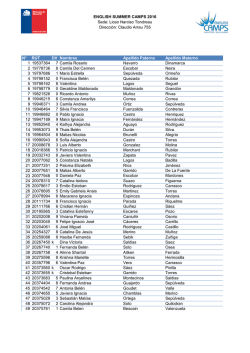 ENGLISH SUMMER CAMPS 2016 Sede: Liceo Narciso Tondreau