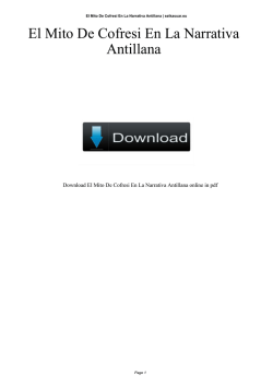 El Mito De Cofresi En La Narrativa Antillana