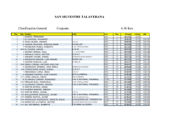 Clasificaciones oficiales de la San Silvestre de Talavera 2015