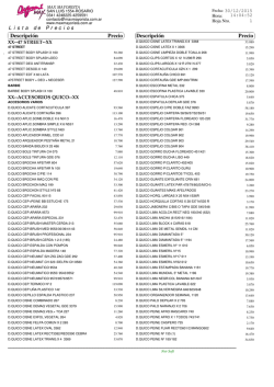 Descripci&oacute;n Precio Descripci&oacute;n Precio