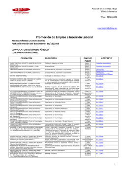 Promoci&oacute;n de Empleo e Inserci&oacute;n Laboral