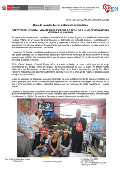 NP N&ordm; 104 -2015 / &Aacute;REA DE COMUNICACIONES