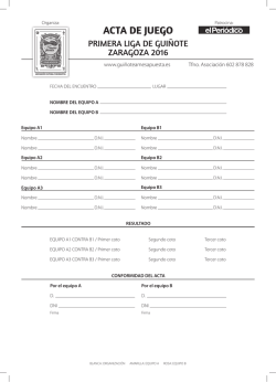 ACTA DE JUEGO - La mesa del Gui&ntilde;ote amesa puesta