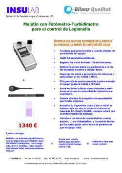 Fot&oacute;metro-turbid&iacute;metro para el control de Legionella