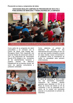 campa&ntilde;a de prevenci&oacute;n de vih e its a pobladores de marcona y
