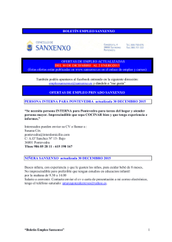 Bolet&iacute;n de ofertas de empleo privado de Sanxenxo (30/12/2015)