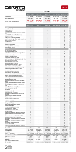 Ficha T&eacute;cnica Cerato