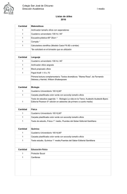 I medio Lista de &uacute;tiles 2016 - Colegio San Jos&eacute; de Chicureo
