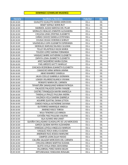 DOMINGO 3 (FAMILIAR MUJERES) Horario Apellidos y Nombres