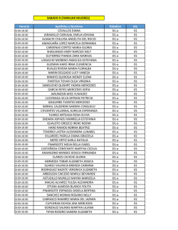 SABADO 9 (FAMILIAR MUJERES) Horario Apellidos y Nombres