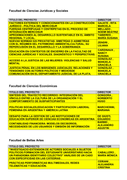 Listado de Proyectos Acreditados - Secretaria de Ciencia y Tecnica