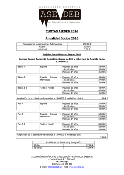 Cuotas y Seguros 2016 ASEDEB