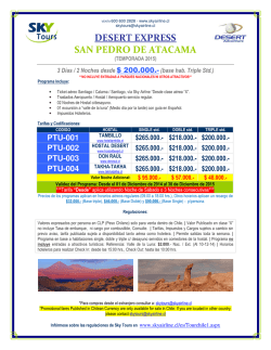 DESERT EXPRESS SAN PEDRO DE ATACAMA