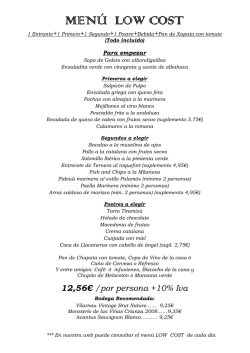 MEN&Uacute; LOW COST