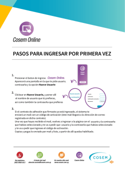 PASOS PARA INGRESAR POR PRIMERA VEZ A COSEM ON LINE