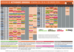 HORARIO DE ACTIVIDADES DIRIGIDAS semana del