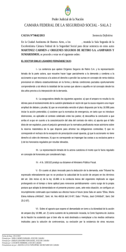 CAMARA FEDERAL DE LA SEGURIDAD SOCIAL