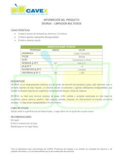 Descargar ficha t&eacute;cnica - Productos de aseo y limpieza