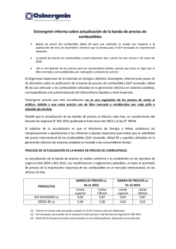 NP Osinergmin Actualiza Banda de Precios de Combustibles 31dic15