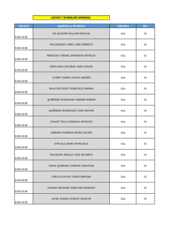 JUEVES 7 (FAMILIAR MINIMA) Horario Apellidos y Nombres
